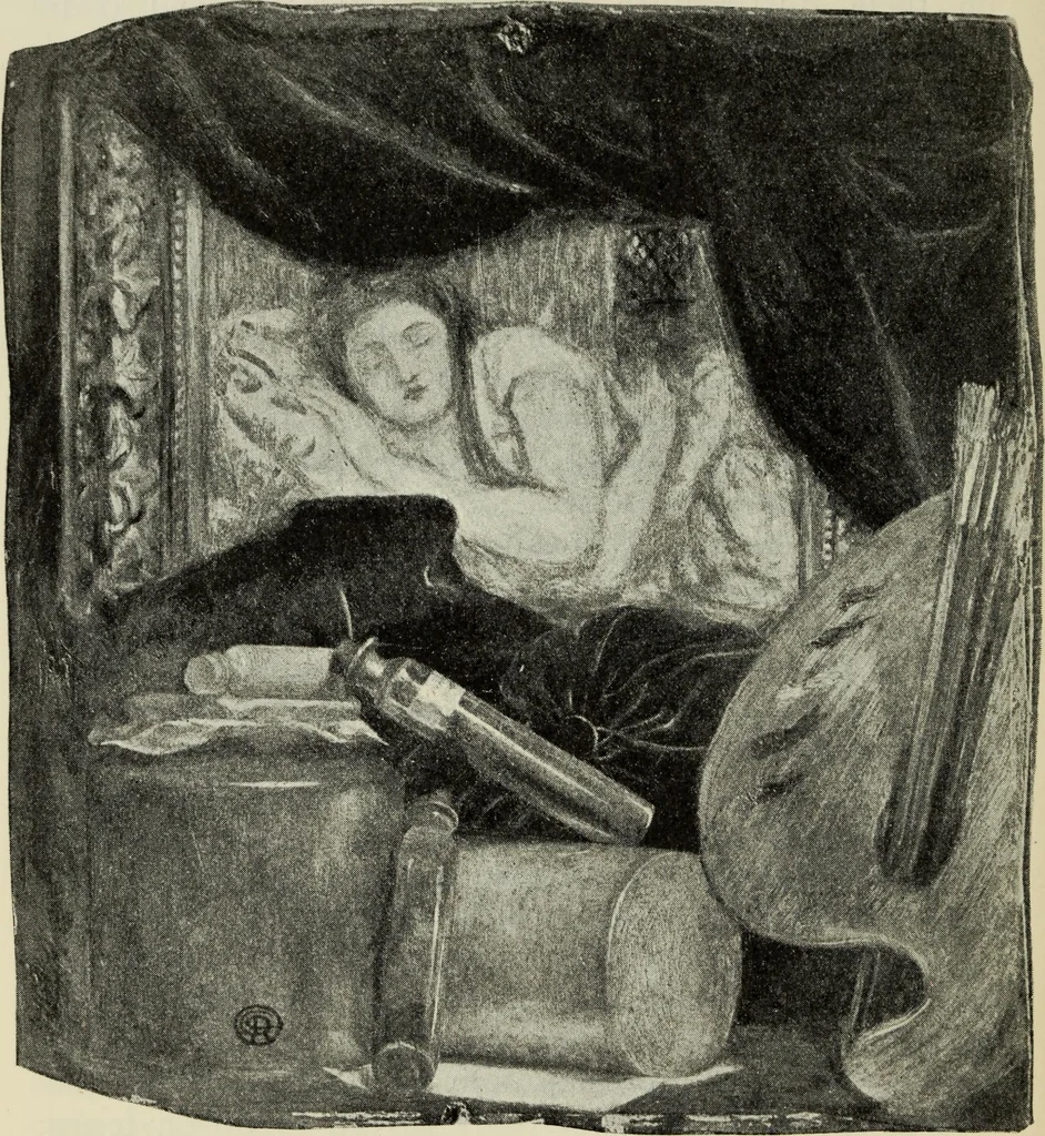 An illustration from Pre-Raphaelitism and the Pre-Raphaelite Brotherhood, 1905, leaf 151