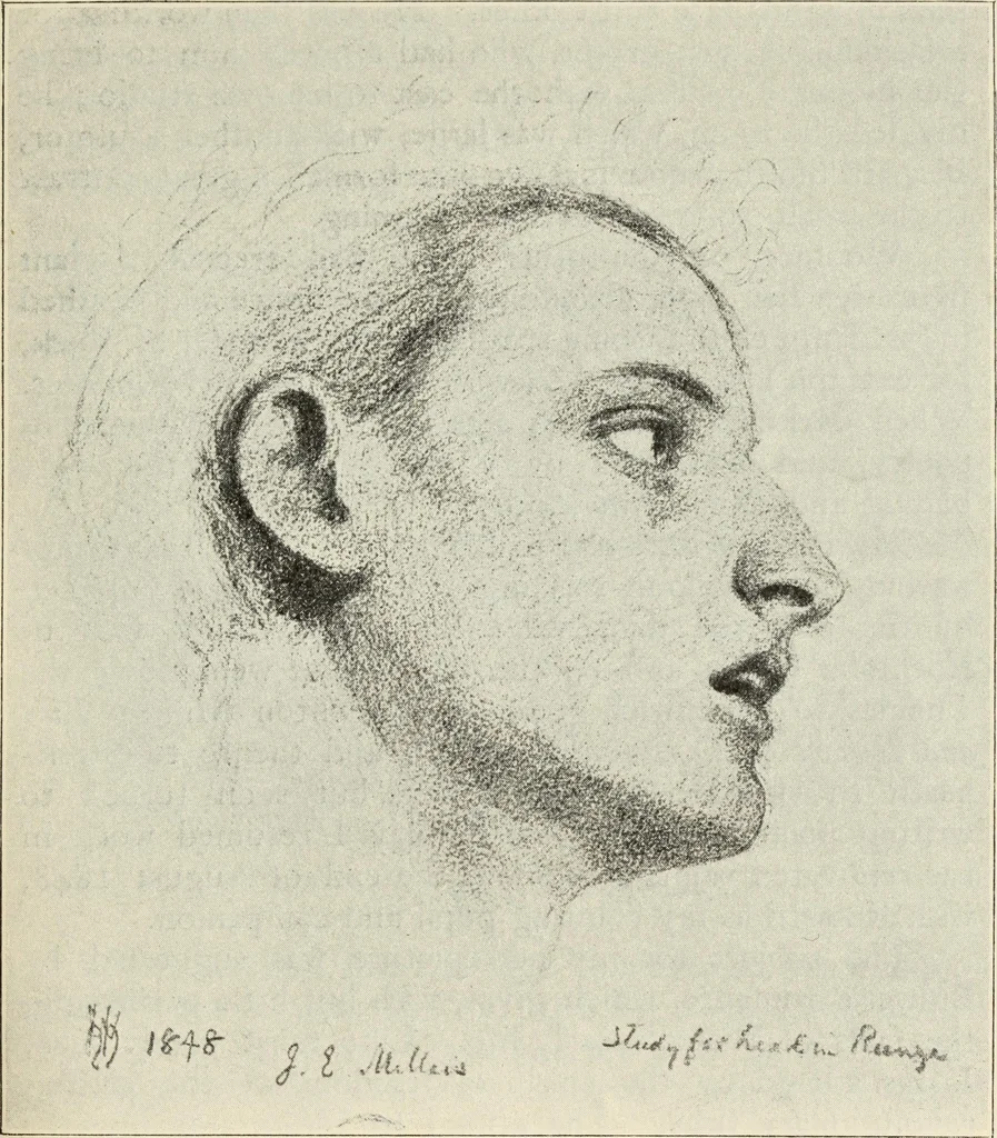 An illustration from Pre-Raphaelitism and the Pre-Raphaelite Brotherhood, 1905, leaf 156