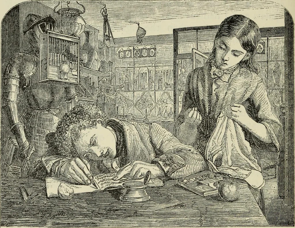 An illustration from Pre-Raphaelitism and the Pre-Raphaelite Brotherhood, 1905, leaf 379