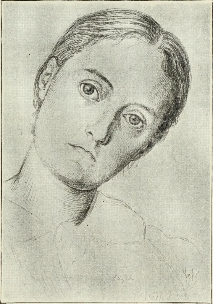 An illustration from Pre-Raphaelitism and the Pre-Raphaelite Brotherhood, 1905, leaf 366