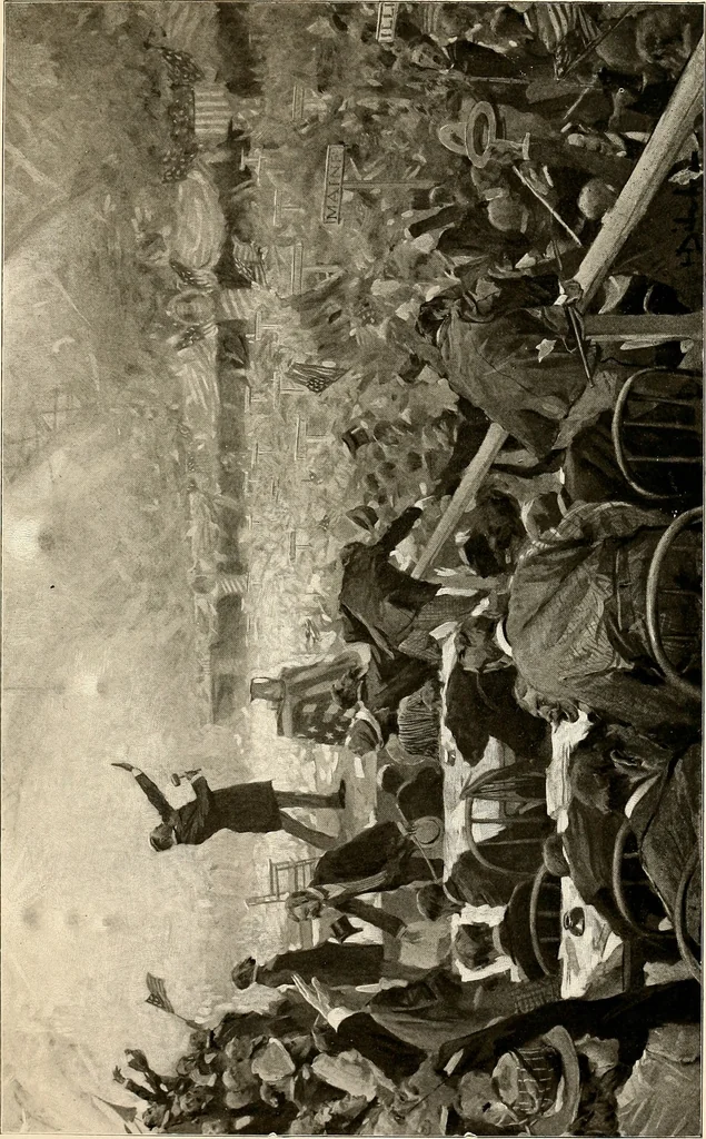 An illustration from Presidential nominations and elections : a history of American conventions, national campaigns, inaugurations and campaign caricature, 1916, leaf 134