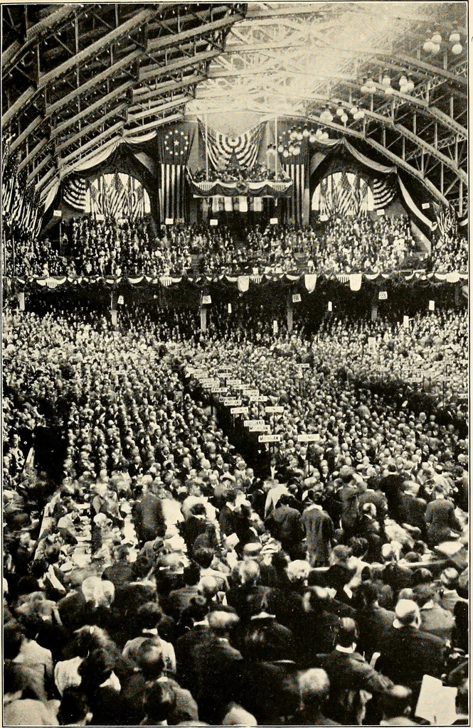 An illustration from Presidential nominations and elections : a history of American conventions, national campaigns, inaugurations and campaign caricature, 1916, leaf 146