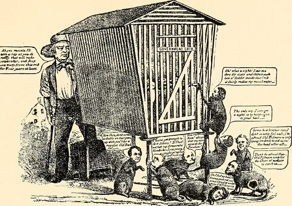 An illustration from Presidential nominations and elections : a history of American conventions, national campaigns, inaugurations and campaign caricature, 1916, leaf 182