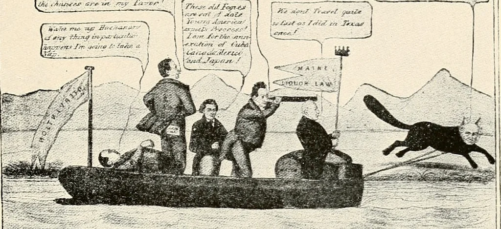 An illustration from Presidential nominations and elections : a history of American conventions, national campaigns, inaugurations and campaign caricature, 1916, leaf 190