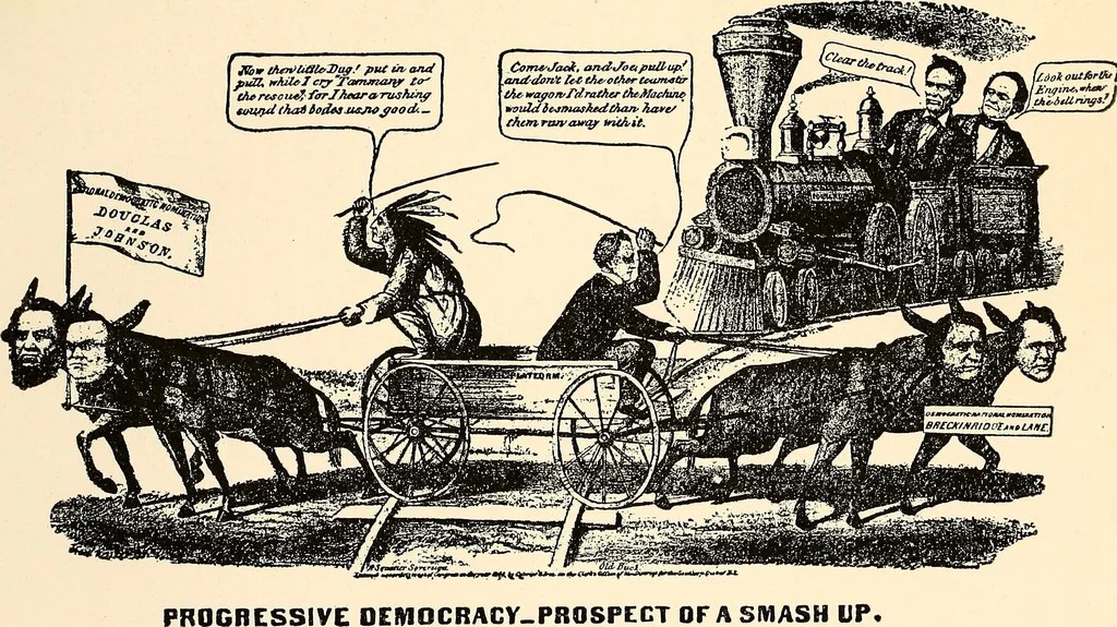 An illustration from Presidential nominations and elections : a history of American conventions, national campaigns, inaugurations and campaign caricature, 1916, leaf 226