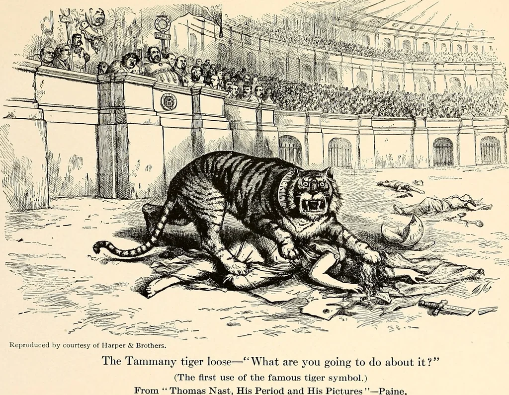 An illustration from Presidential nominations and elections : a history of American conventions, national campaigns, inaugurations and campaign caricature, 1916, leaf 268