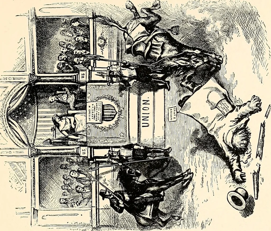 An illustration from Presidential nominations and elections : a history of American conventions, national campaigns, inaugurations and campaign caricature, 1916, leaf 286