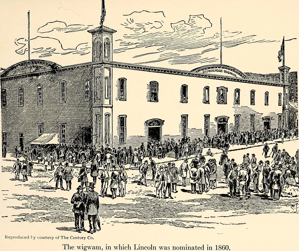 An illustration from Presidential nominations and elections : a history of American conventions, national campaigns, inaugurations and campaign caricature, 1916, leaf 66