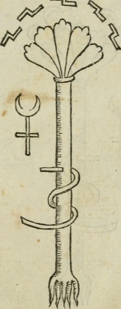 An illustration from Pretiosa margarita novella : de thesavro, ac pretiosissimo philosophorvm lapide : artis huius divinae typus & methodus : collectanea ex Arnaldo, Rhaymundo, Rhasi, Alberto, & Michaele Scoto, 1546, leaf 34