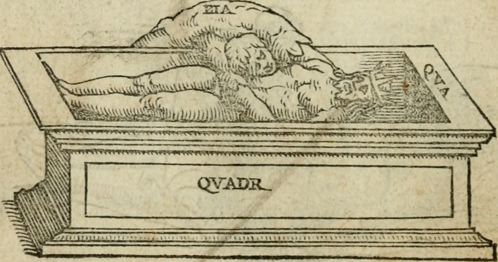 An illustration from Pretiosa margarita novella : de thesavro, ac pretiosissimo philosophorvm lapide : artis huius divinae typus & methodus : collectanea ex Arnaldo, Rhaymundo, Rhasi, Alberto, & Michaele Scoto, 1546, leaf 39