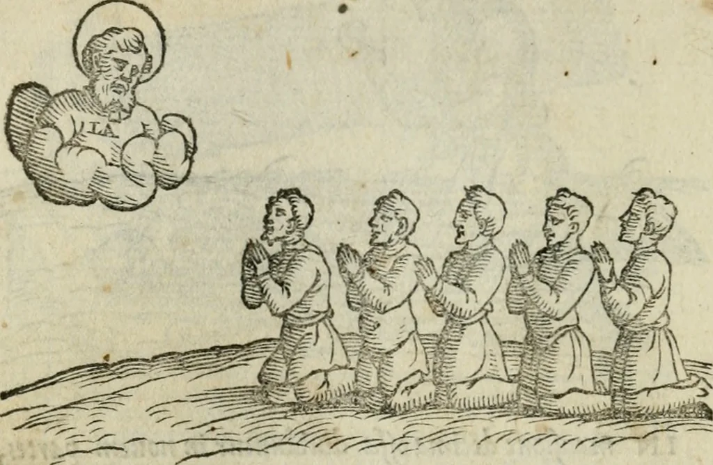 An illustration from Pretiosa margarita novella : de thesavro, ac pretiosissimo philosophorvm lapide : artis huius divinae typus & methodus : collectanea ex Arnaldo, Rhaymundo, Rhasi, Alberto, & Michaele Scoto, 1546, leaf 43