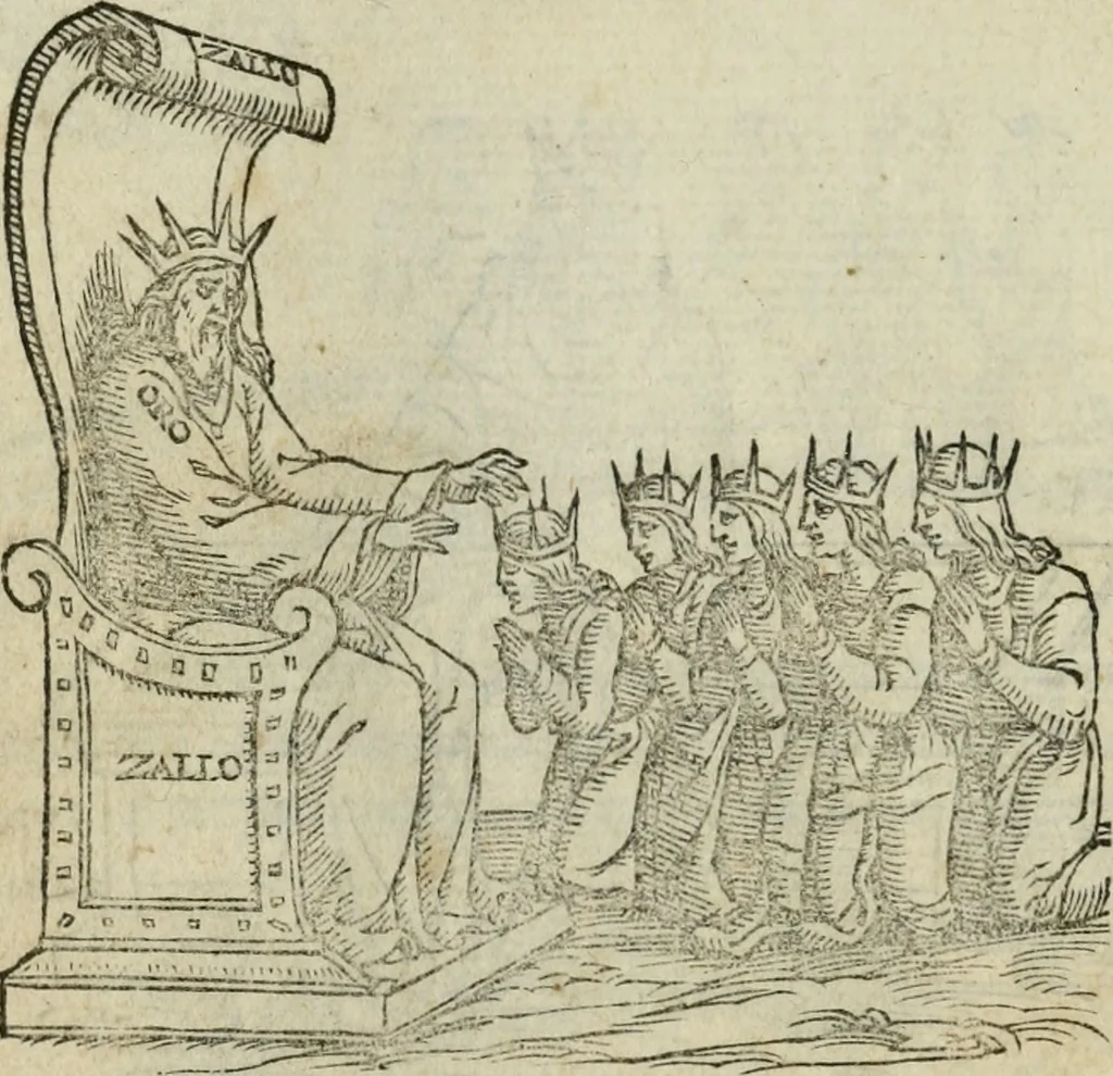 An illustration from Pretiosa margarita novella : de thesavro, ac pretiosissimo philosophorvm lapide : artis huius divinae typus & methodus : collectanea ex Arnaldo, Rhaymundo, Rhasi, Alberto, & Michaele Scoto, 1546, leaf 45