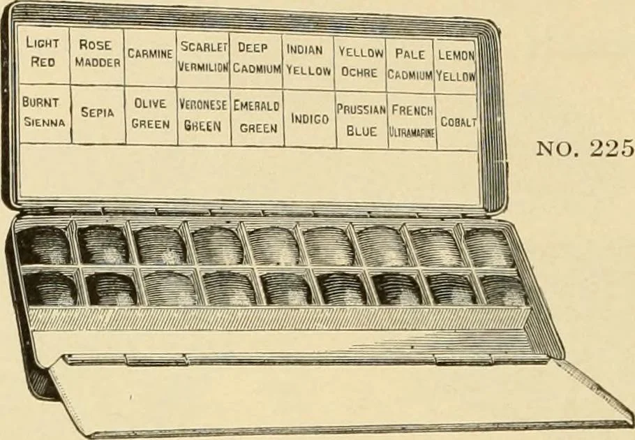 An illustration from Priced catalogue of artists' materials : supplies for oil painting, water color painting, china painting ... and drawing materials for architects and engineers, manual training schools and colleges., 1914, leaf 103