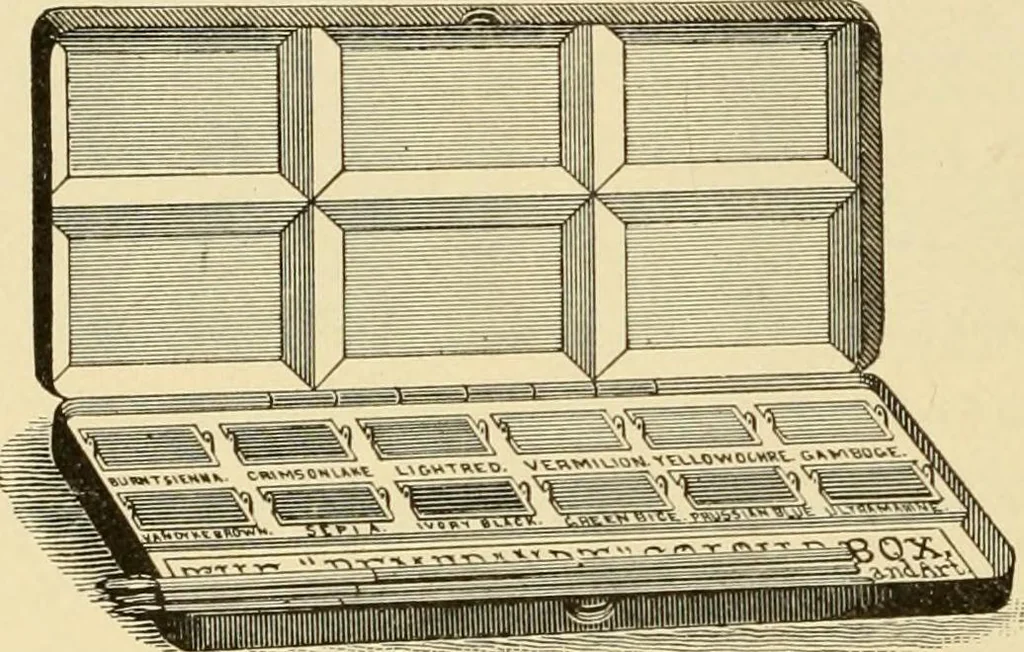 An illustration from Priced catalogue of artists' materials : supplies for oil painting, water color painting, china painting ... and drawing materials for architects and engineers, manual training schools and colleges., 1914, leaf 103