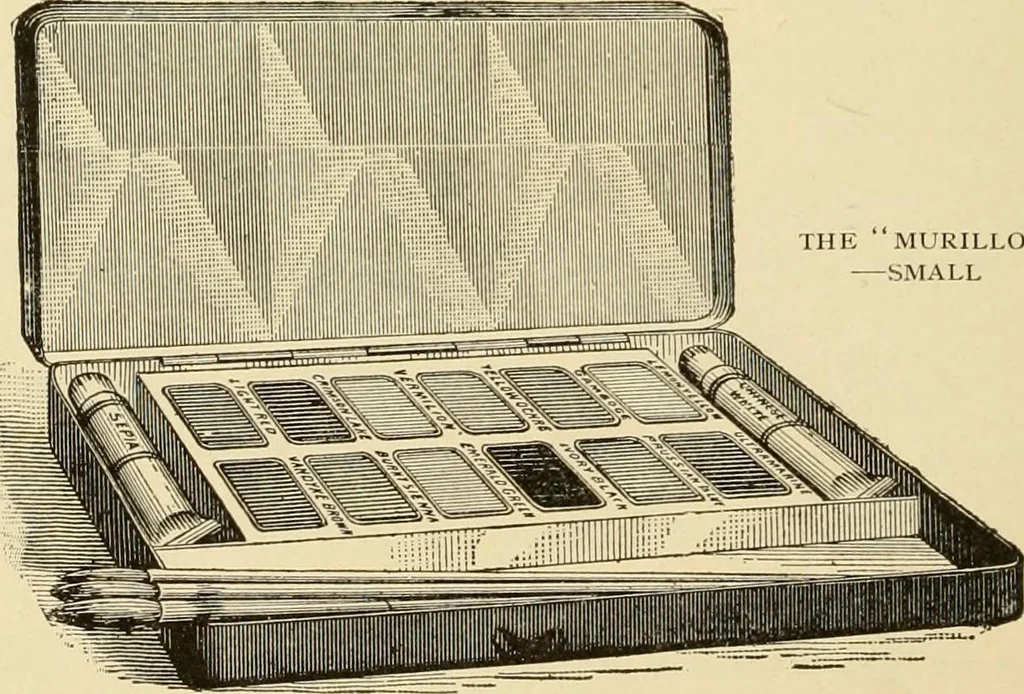 An illustration from Priced catalogue of artists' materials : supplies for oil painting, water color painting, china painting ... and drawing materials for architects and engineers, manual training schools and colleges., 1914, leaf 103