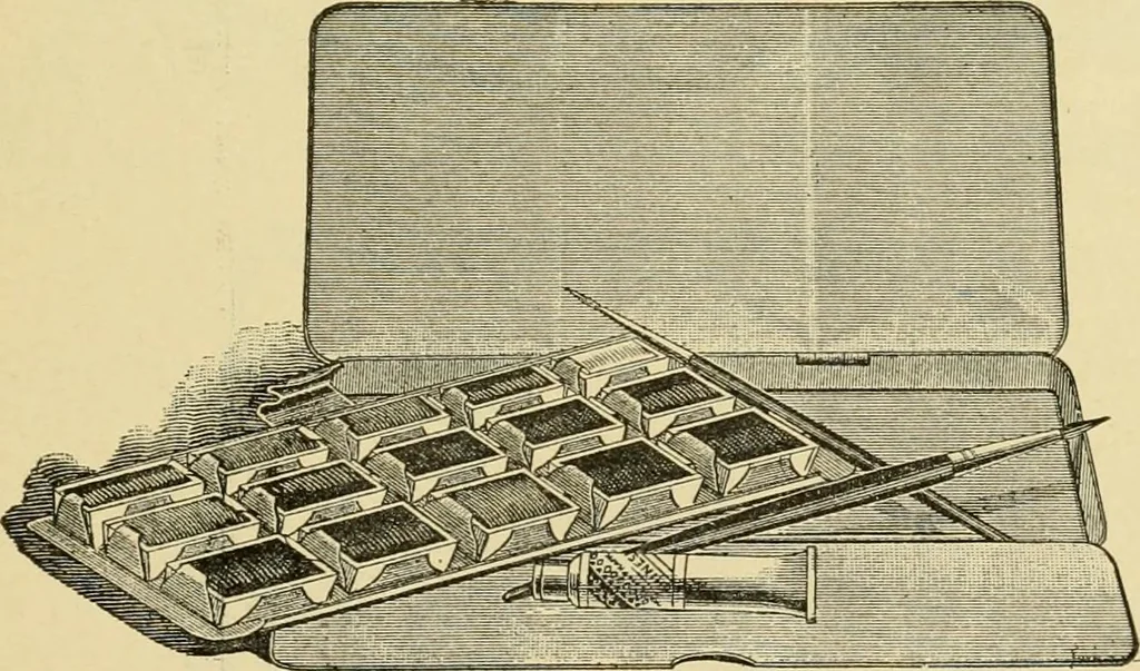 An illustration from Priced catalogue of artists' materials : supplies for oil painting, water color painting, china painting ... and drawing materials for architects and engineers, manual training schools and colleges., 1914, leaf 104