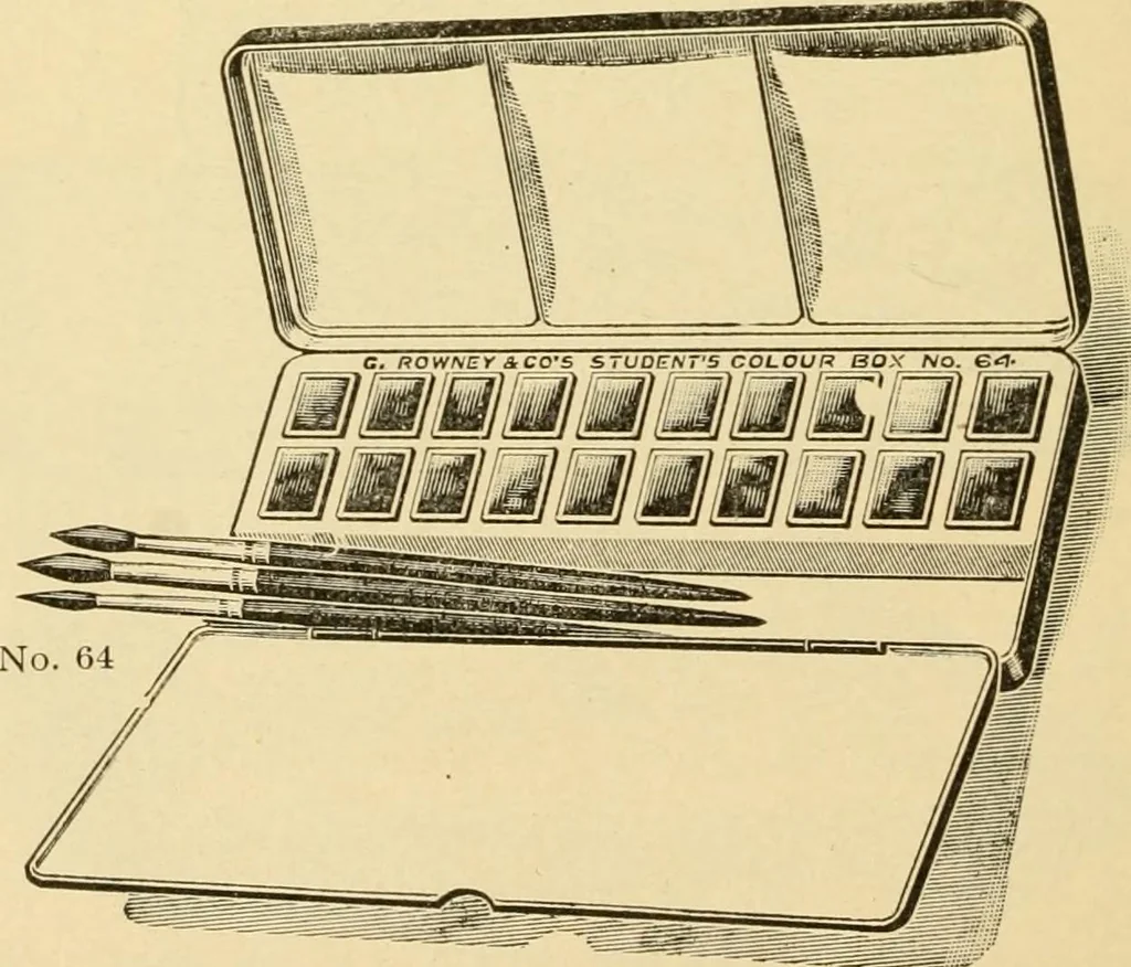 An illustration from Priced catalogue of artists' materials : supplies for oil painting, water color painting, china painting ... and drawing materials for architects and engineers, manual training schools and colleges., 1914, leaf 105