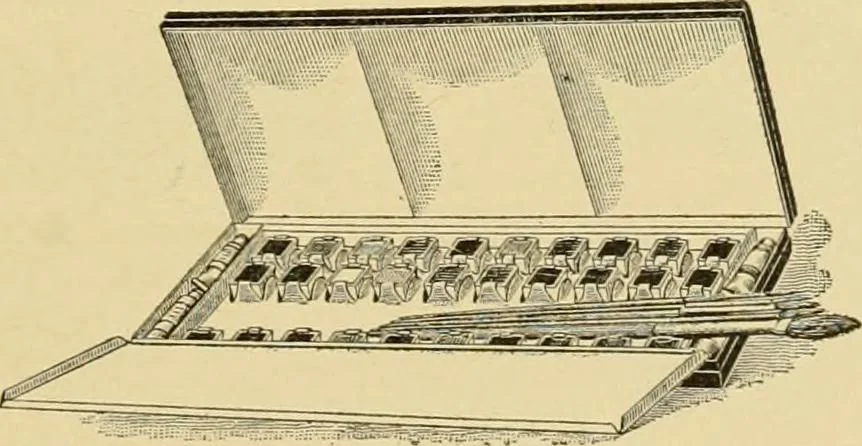 An illustration from Priced catalogue of artists' materials : supplies for oil painting, water color painting, china painting ... and drawing materials for architects and engineers, manual training schools and colleges., 1914, leaf 106