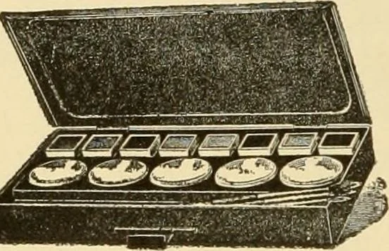 An illustration from Priced catalogue of artists' materials : supplies for oil painting, water color painting, china painting ... and drawing materials for architects and engineers, manual training schools and colleges., 1914, leaf 107
