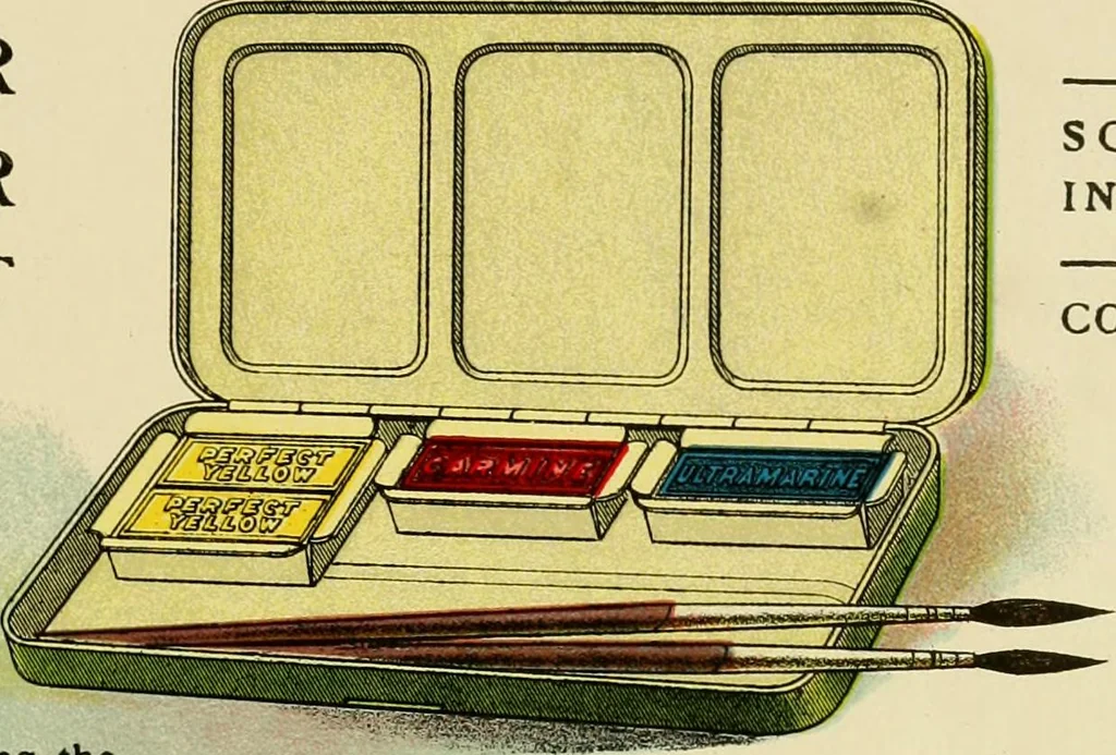 An illustration from Priced catalogue of artists' materials : supplies for oil painting, water color painting, china painting ... and drawing materials for architects and engineers, manual training schools and colleges., 1914, leaf 108