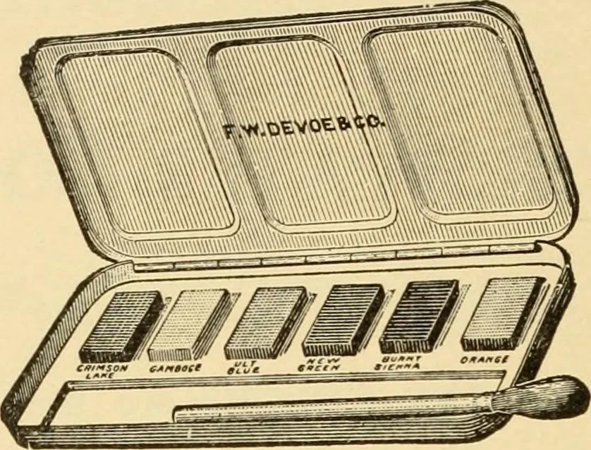 An illustration from Priced catalogue of artists' materials : supplies for oil painting, water color painting, china painting ... and drawing materials for architects and engineers, manual training schools and colleges., 1914, leaf 111
