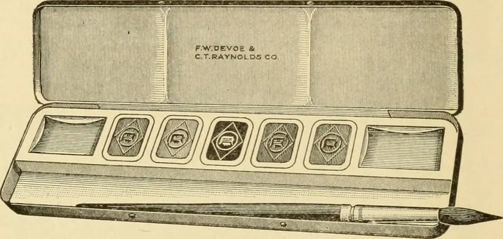 An illustration from Priced catalogue of artists' materials : supplies for oil painting, water color painting, china painting ... and drawing materials for architects and engineers, manual training schools and colleges., 1914, leaf 113