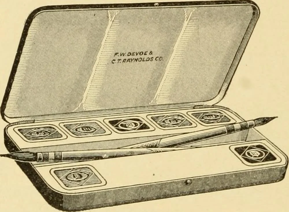 An illustration from Priced catalogue of artists' materials : supplies for oil painting, water color painting, china painting ... and drawing materials for architects and engineers, manual training schools and colleges., 1914, leaf 115