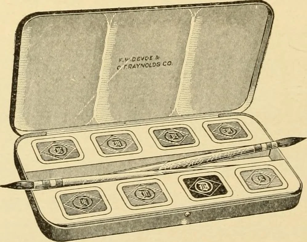 An illustration from Priced catalogue of artists' materials : supplies for oil painting, water color painting, china painting ... and drawing materials for architects and engineers, manual training schools and colleges., 1914, leaf 115
