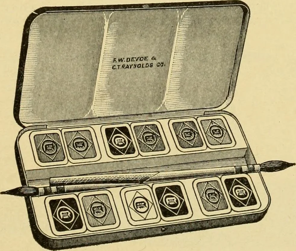 An illustration from Priced catalogue of artists' materials : supplies for oil painting, water color painting, china painting ... and drawing materials for architects and engineers, manual training schools and colleges., 1914, leaf 116