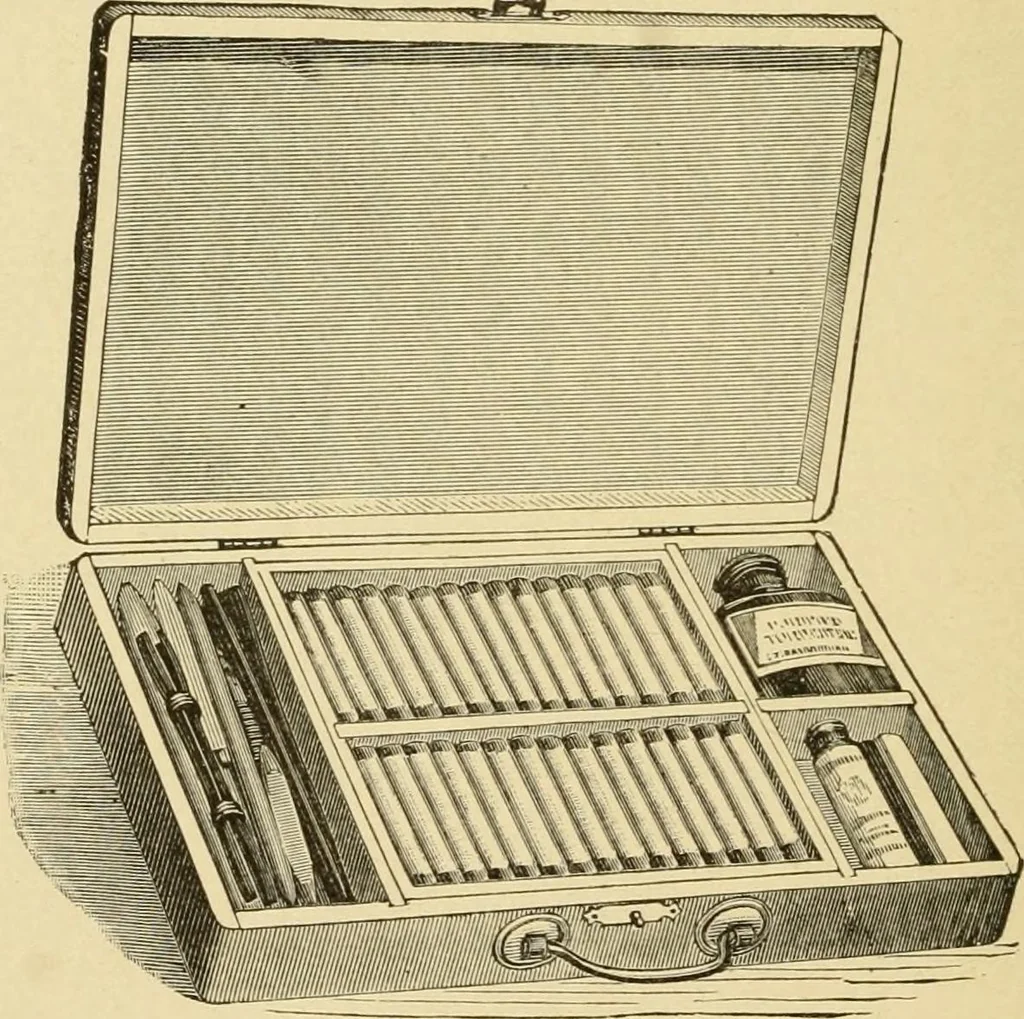 An illustration from Priced catalogue of artists' materials : supplies for oil painting, water color painting, china painting ... and drawing materials for architects and engineers, manual training schools and colleges., 1914, leaf 159