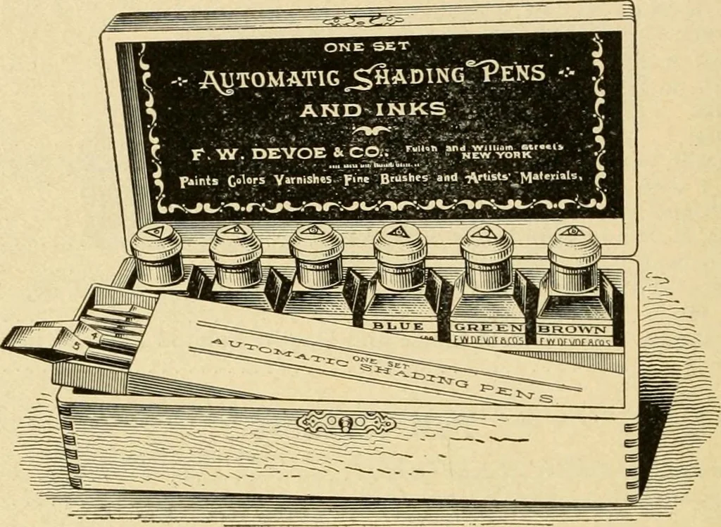 An illustration from Priced catalogue of artists' materials : supplies for oil painting, water color painting, china painting ... and drawing materials for architects and engineers, manual training schools and colleges., 1914, leaf 173