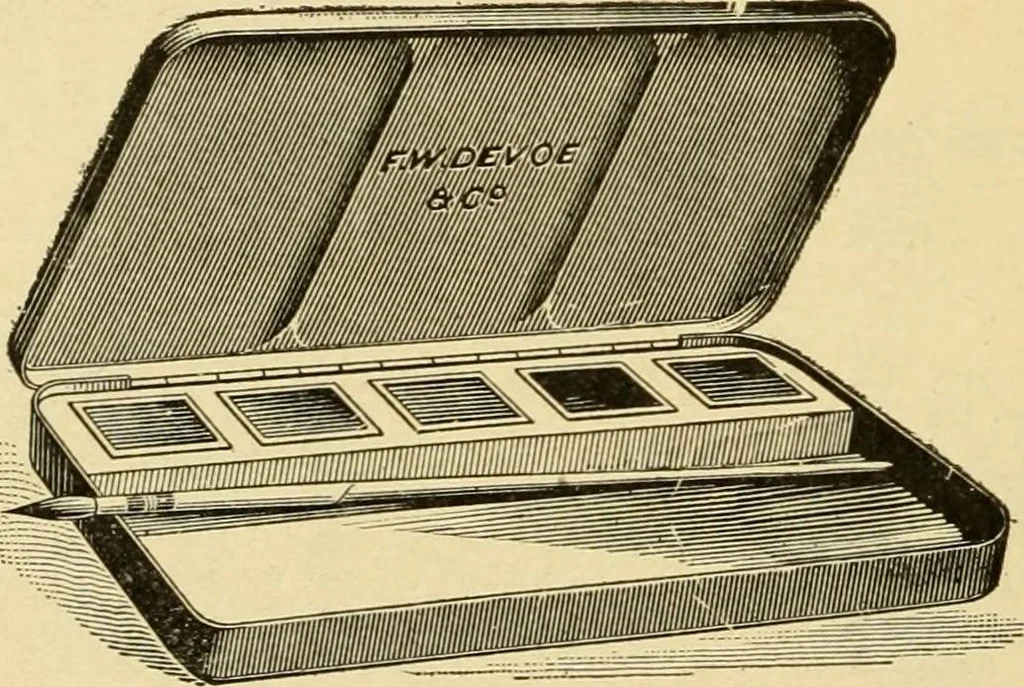 An illustration from Priced catalogue of artists' materials : supplies for oil painting, water color painting, china painting ... and drawing materials for architects and engineers, manual training schools and colleges., 1914, leaf 313