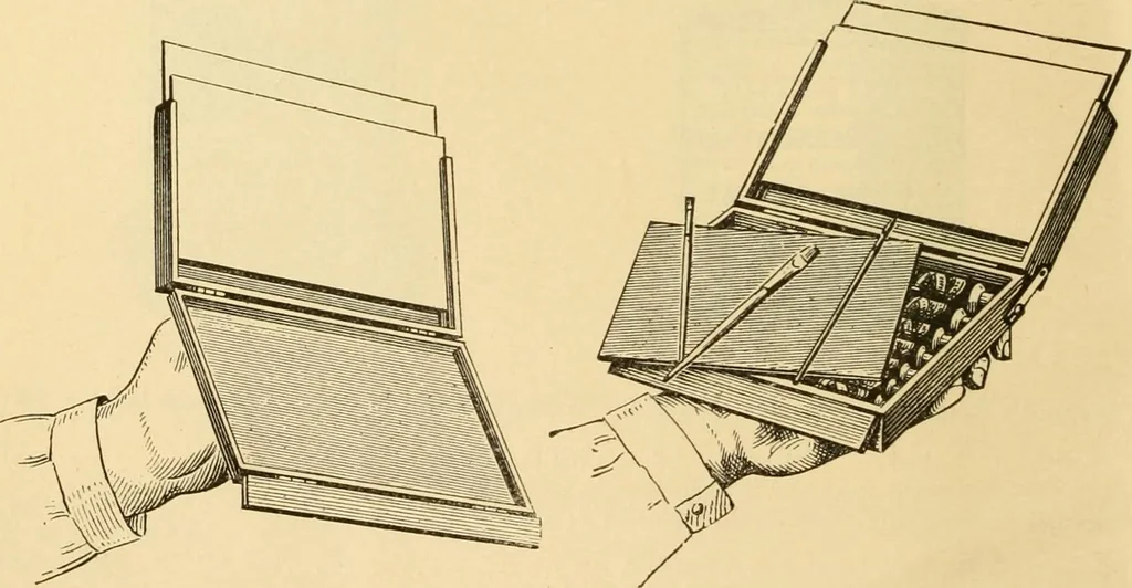 An illustration from Priced catalogue of artists' materials : supplies for oil painting, water color painting, china painting ... and drawing materials for architects and engineers, manual training schools and colleges., 1914, leaf 51