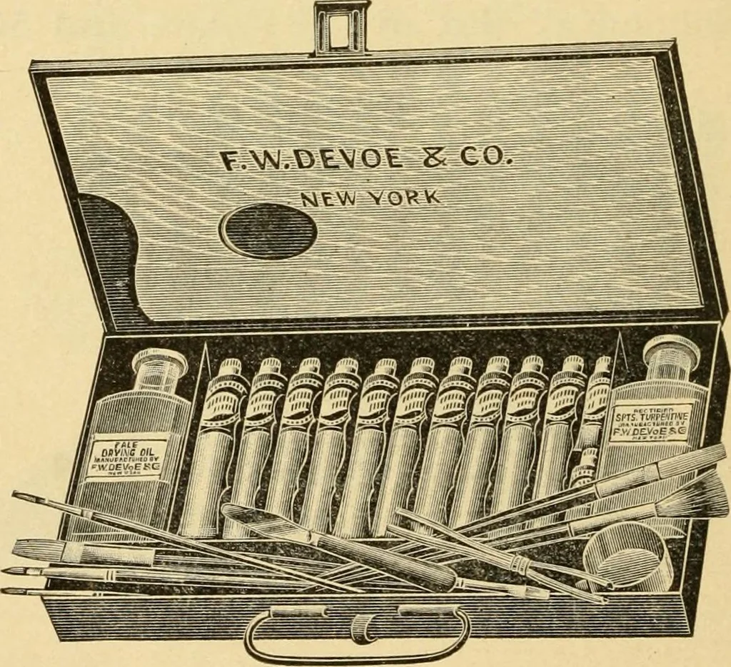 An illustration from Priced catalogue of artists' materials : supplies for oil painting, water color painting, china painting ... and drawing materials for architects and engineers, manual training schools and colleges., 1914, leaf 55