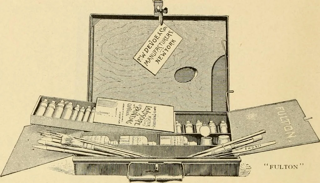 An illustration from Priced catalogue of artists' materials : supplies for oil painting, water color painting, china painting ... and drawing materials for architects and engineers, manual training schools and colleges., 1914, leaf 61
