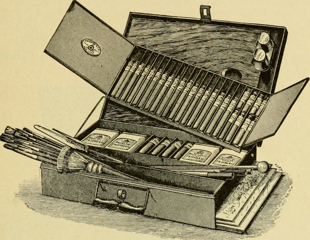 An illustration from Priced catalogue of artists' materials : supplies for oil painting, water color painting, china painting ... and drawing materials for architects and engineers, manual training schools and colleges., 1914, leaf 62