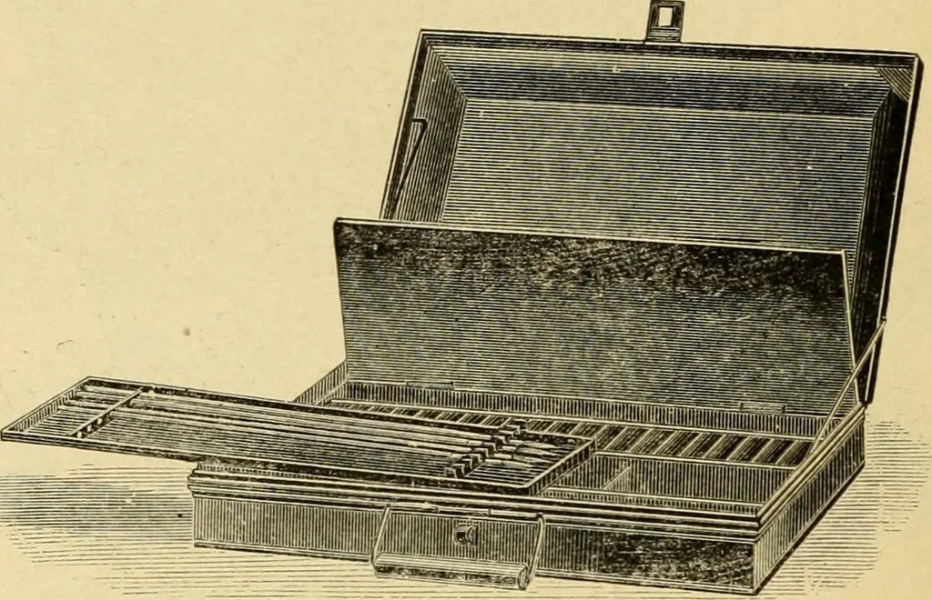 An illustration from Priced catalogue of artists' materials : supplies for oil painting, water color painting, china painting ... and drawing materials for architects and engineers, manual training schools and colleges., 1914, leaf 63