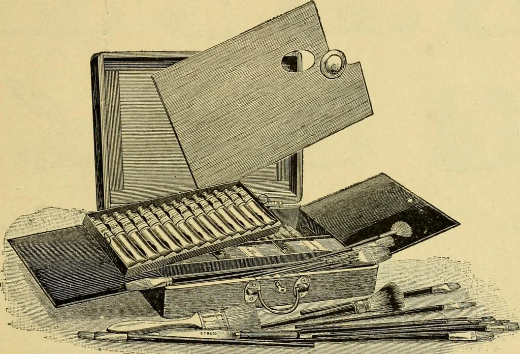 An illustration from Priced catalogue of artists' materials : supplies for oil painting, water color painting, china painting ... and drawing materials for architects and engineers, manual training schools and colleges., 1914, leaf 64