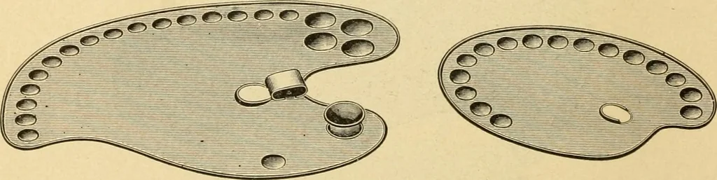 An illustration from Priced catalogue of artists' materials : supplies for oil painting, water color painting, china painting ... and drawing materials for architects and engineers, manual training schools and colleges., 1914, leaf 69