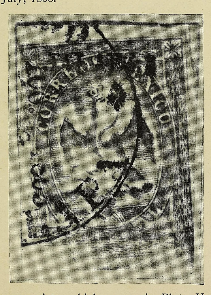 An illustration from Priced catalogue of the 1856 to 1872 issues of Mexico, 1917, leaf 43