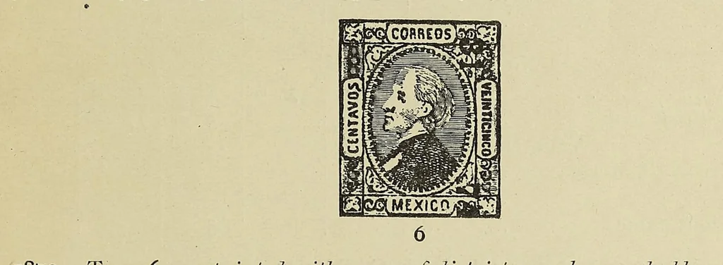 An illustration from Priced catalogue of the 1856 to 1872 issues of Mexico, 1917, leaf 65