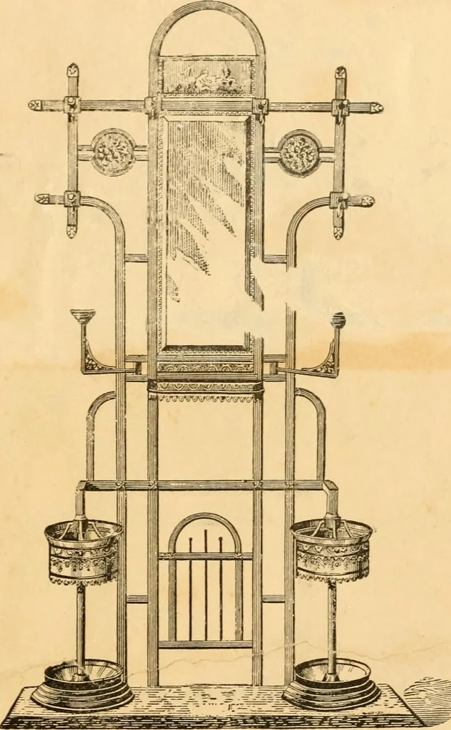 An illustration from Price list of art brass goods : hat racks, umbrella stands, tables ..., 1886, leaf 12