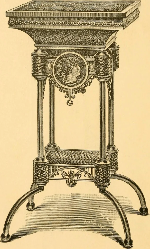 An illustration from Price list of art brass goods : hat racks, umbrella stands, tables ..., 1886, leaf 19