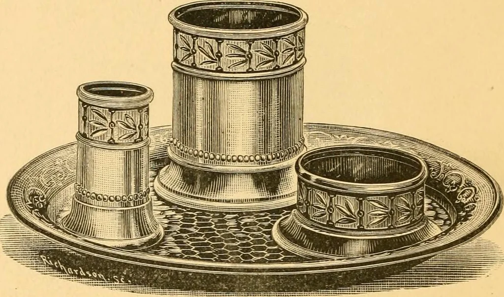 An illustration from Price list of art brass goods : hat racks, umbrella stands, tables ..., 1886, leaf 25