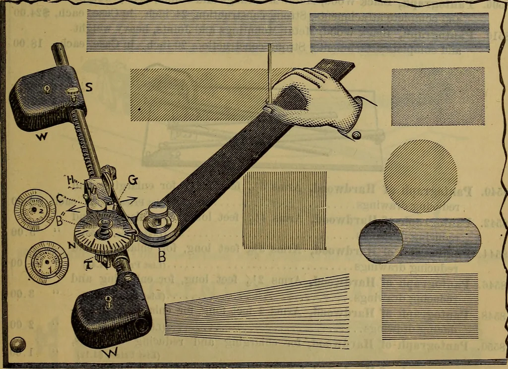 An illustration from Price list of drawing materials, architects and engineers, supplies, blue process papers, etc, 1886, leaf 120