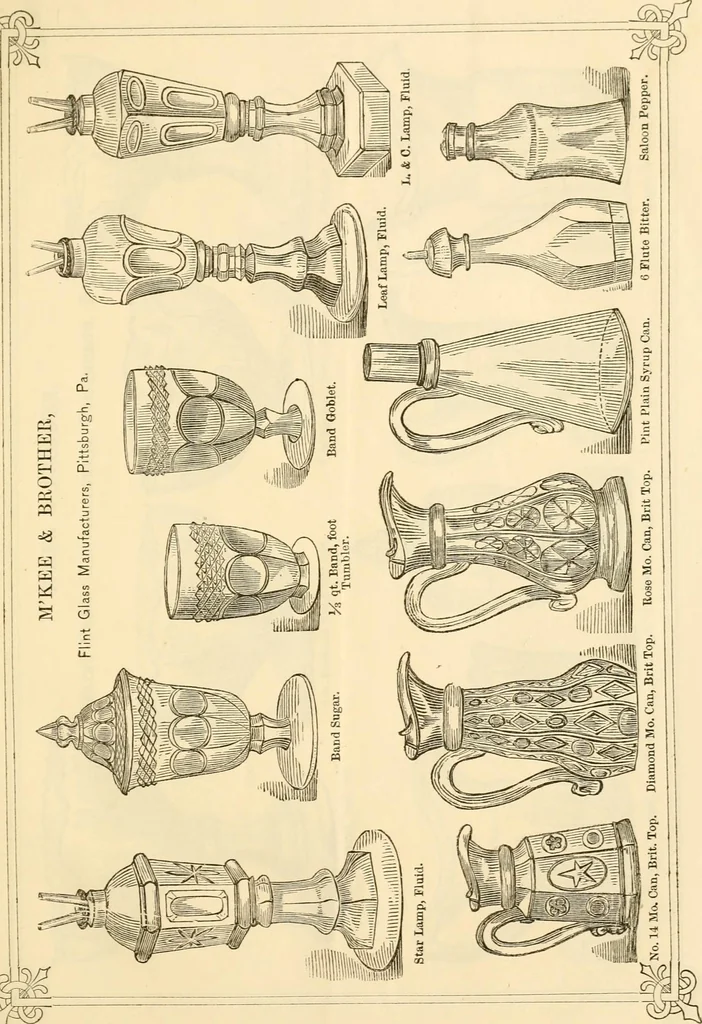 An illustration from Prices of glass ware., 1868, leaf 14