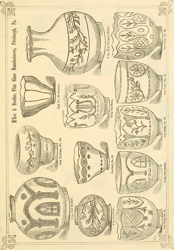 An illustration from Prices of glass ware., 1868, leaf 54