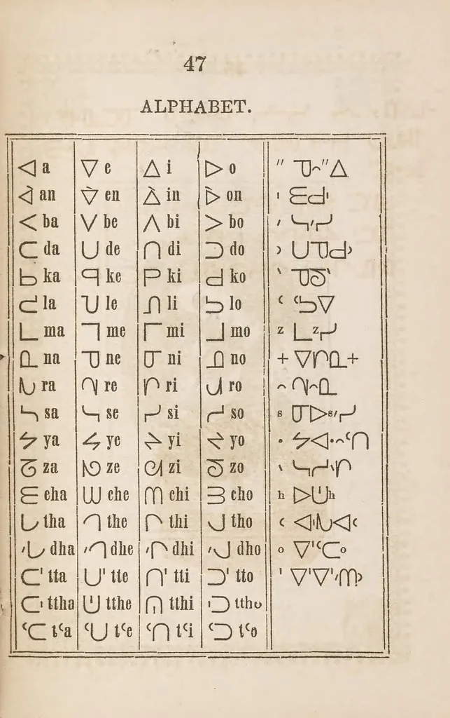 An illustration from Prières, cantiques et catechisme en langue montagnaise ou chipeweyan .., 1857, leaf 53