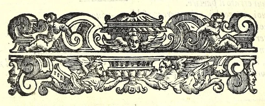 An illustration from Prima parte della arimmetica di Gio. Battista Zvchetta, cittadino genovese : per la quale con mirabile ordine, & nuoue regole si risolue con marauigliosa facilità ogni dubbio mercantesco : con vn trattato che risolue qualunque quesito bisongnoso à zecchieri, orefici, & argentari : copiosa di postille, & tauole, 1600, leaf 448