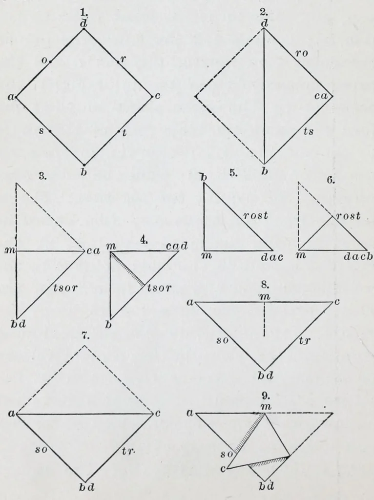 An illustration from Primary methods; a complete and methodical presentation of the use of kindergarten material in the work of the primary school, unfolding a systematic course of manual training in connection with arithmetic, geometry, drawing, and other school studies, 1887, leaf 124